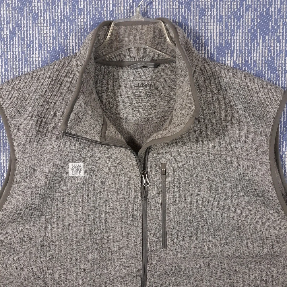 L.L. Bean Vest Mens 3XL Slightly Fitted Full Zip Gray Outdoor Travel Hiking
